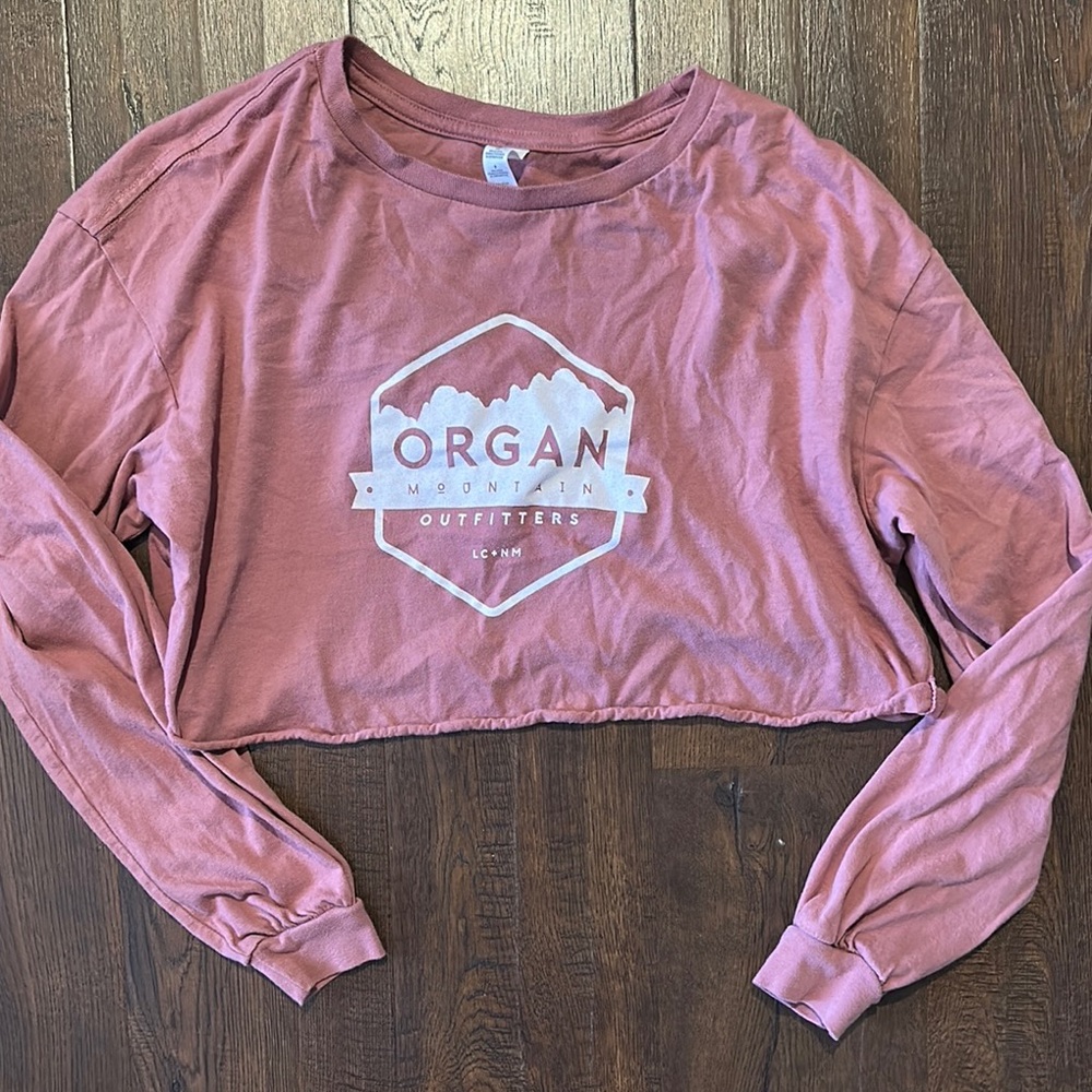 Organ Mountain Pink Long Sleeve Crop Top